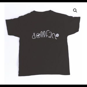 girls doll face graphic tee crew neck cotton blend